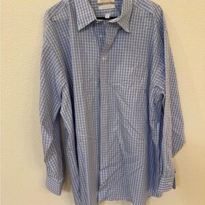 Roundtree & Yorke Light Blue Windowpane Dress Shirt